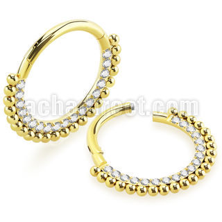 sgtsh18 anodized 316l steel hinged segment ring cz chainball