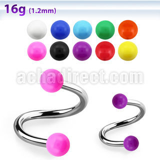 spesab espiral ceja acero quirurgico bolas acrilicas color solido 3mm venta