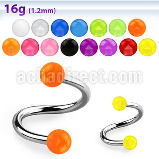 speuvb espiral ceja acero quirurgico bolas uv 3mm mayorista