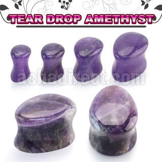 tgsd amethyst double flare saddle plug teardrop shape