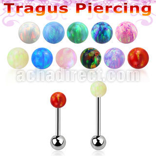 trgop4ss distribuidor piercing tragus acero quirurgico 1mm opalo 3mm bola 3mm acero liso inferior mayorista