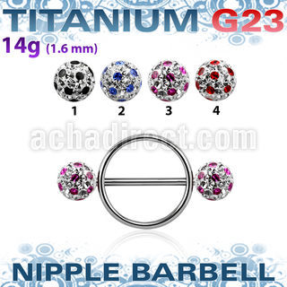 uafnpe8 pezonera redonda acero 316l barbell titanio g23 bolas multi cristal ferido 8mm puntos venta