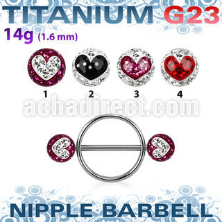 ubfnpe8 pezonera redonda acero 316l barbell titanio g23 bolas multi cristal ferido 8mm corazon distribuidor mayorista