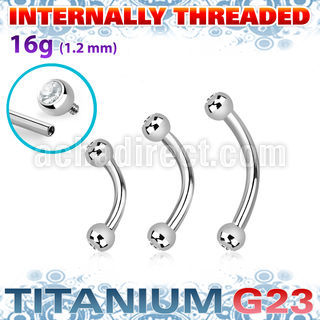 ubnejb25i titanium g23 banana bezel set jewel balls internal
