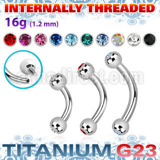 ubnejb3i titanium g23 internal banana 3mm jewel balls