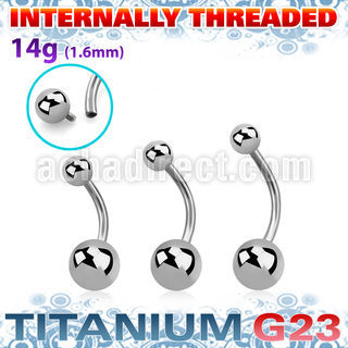 ubngin titanium g23 belly banana 5mm 8mm internally threaded