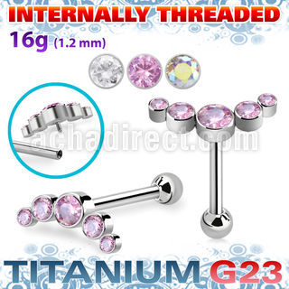 uhein8 titanium g23 internally threaded barbell 5 cz