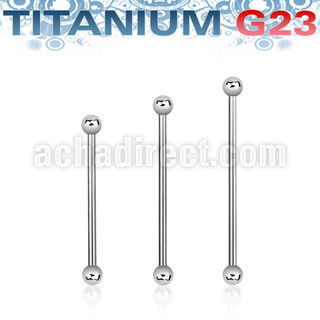 uindb4 titanium g23 industrial barbell two 4mm balls