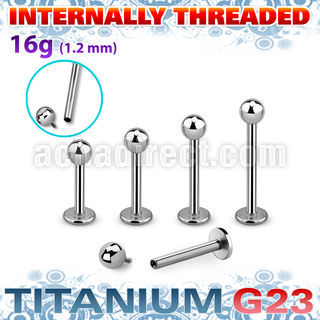 ulbb3in titanium g23 internally threaded labret 3mm ball