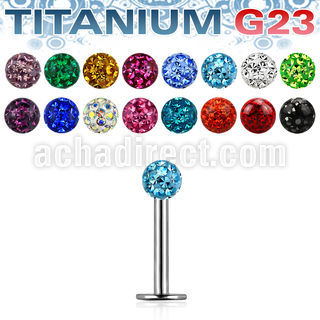 ulbfr3 titanium g23 labret 3mm multi crystal ball