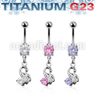 umcdz375 piercing ombligo titanio g23 bolas joya bisel 5mm 8mm cisne colgado zirconia 10mm distribuidor