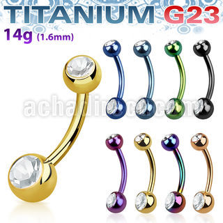 utbn2cs piercing ombligo titanio g23 anodizado bolas joya bisel 5mm 6mm mayorista