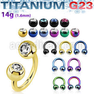 utcbjb5 barbell circular titanio g23 anodizado bolas 5mm joya cristal bisel distribuidor mayorista