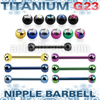 utnpjb5 barbell pezon titanio g23 anodizado bolas joya bisel 5mm distribuidor