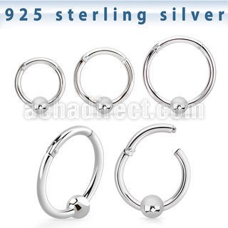 vsegh16b3 silver hinged segment ring 16g ball middle