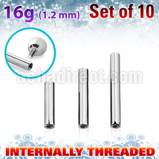 xbb16gin pack 10 barras barbell acero quirurgico rosca interna distribuidor