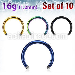 xtcb16g pack 10 barras barbells circulares acero 316l anodizado rosca al por mayor