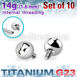 xubal4i titanium g23 4mm balls internally threaded posts