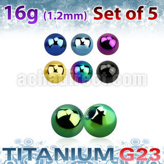 xubt4s pack 5 bolas titanio g23 anodizado 4mm rosca al por mayor