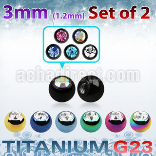 xujbt3s pack 2 bolas g23 anodizado 3mm cristal bisel rosca al por mayor