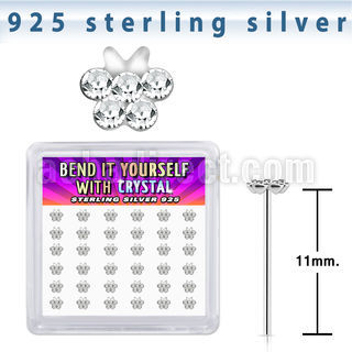 yxbufc36 silver bend it yourself nose studs 22g butterfly 36