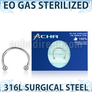 zcbeb2 eo gas 316l steel circular barbell 2mm balls