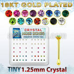 18b6xm caja display piercing nariz hueso plata esterlina 925 0 6mm oro 18 kts cristal 1 25mm mayorista