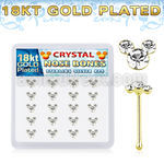 18bmos20 18k gold plated silver nose bones round crystals
