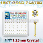 18bp6xc caja display piercing nariz hueso plata esterlina 925 0 6mm oro 18 kts cristal claros redondos 1 25mm distribuidor