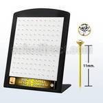 18bryrgc caja display 120 piercing nariz doblar tu mismo plata esterlina 925 0 6mm oro 18 kts cristal redondo claro 1 5mm distribuidor mayorista