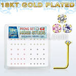 18nszbm caja display piercing nariz l plata 925 0 6mm oro 18 kts zirconia 1 5mm distribuidor mayorista