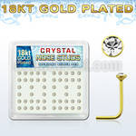 18s14xc caja display piercing nariz l plata 925 0 6mm oro 18 kts cristal claro redondo 2mm distribuidor mayorista