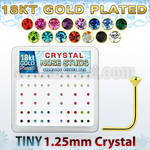 18s6xm caja display piercing nariz l plata esterlina 925 0 6mm oro 18 kts cristal redondo 1 25mm mayorista