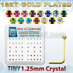 18sp6xm caja display piercings nariz plata esterlina 925 0 6mm oro 18 kts cristal redondos 1 25mm venta
