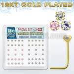 18sz2xm caja display piercing nariz l plata 925 0 6mm oro 18 kts zirconia 2mm venta