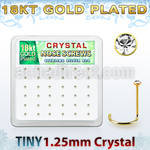 18w6xc caja display 36 piercings nariz l plata 925 oro 18 kts 0 6mm cristal 1 25mm al por mayor