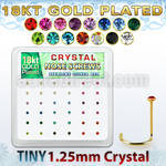 18w6xm caja display 36 piercings nariz l plata 925 oro 18 kts 0 6mm cristal 1 25mm venta
