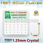 18wp6xc caja display 36 piercings nariz l plata 925 oro 18 kts 0 6mm cristal 1 25mm al por mayor