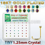 18wp6xm caja display 36 piercings nariz l plata 925 oro 18 kts 0 6mm cristal 1 25mm venta