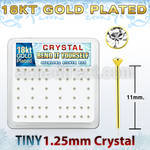 18y6xc caja display piercing nariz doblar tu mismo plata esterlina 925 0 6mm oro 18 kts cristal claro 1 25mm venta