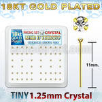 18yp6xc caja display piercing nariz doblar tu mismo plata esterlina 925 0 6mm oro 18 kts cristal claro 1 25mm mayorista