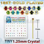 18yp6xm caja display piercing nariz doblar tu mismo plata esterlina 925 0 6mm oro 18 kts cristal redondo 1 25mm distribuidor mayorista