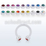 acbeajb3 barbell circular acrilico flexible transparente bolas 3mm cristal bisel mayorista