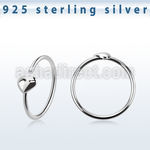 aghht22 925 silver seamless nose ring heart