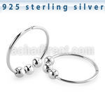 agsed22 silver seamless nose ring three moveable balls