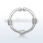 agsep12h anillo septum falso plata 925 1mm tres alambres envueltos alrededor anillo 12mm mayorista