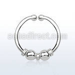 agsep12l anillo septum falso plata 925 1mm bolas tres alambres 12mm al por mayor