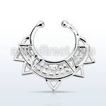 agsepd10 falso septum plata 925 1mm amplio grabado indio 12mm mayorista