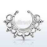 agsepd12 falso septum plata 925 1mm extra amplo indio 12mm mayorista