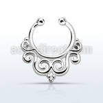 agsepd7 falso septum plata 925 1mm decorado indio 12mm mayorista